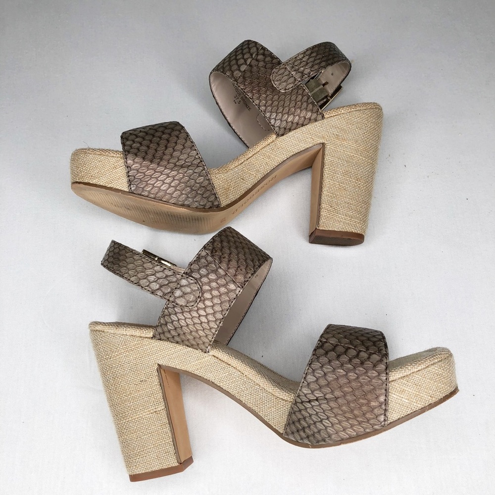 ROSEGOLD Reptile Look Leather Bronze Sandals, 37.5 - Picture 5 of 9